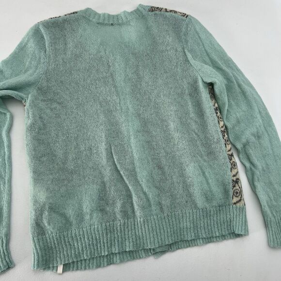 Woolrich Cardigan Sweater Womens Small Blue Owl Mohair Wool Knit Button Pockets - Picture 4 of 9